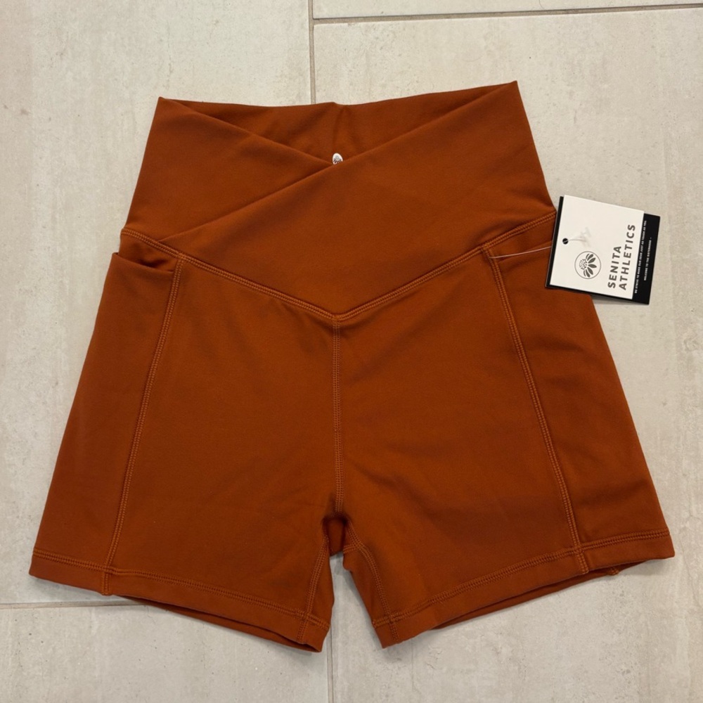 Women's Orange Biker Shorts